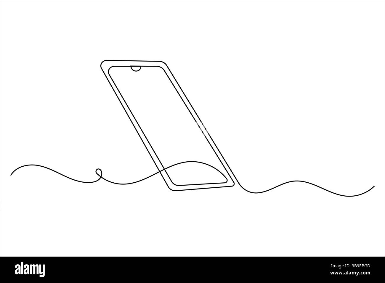 Smart phone icon continuous one line drawing with isolate simple ...