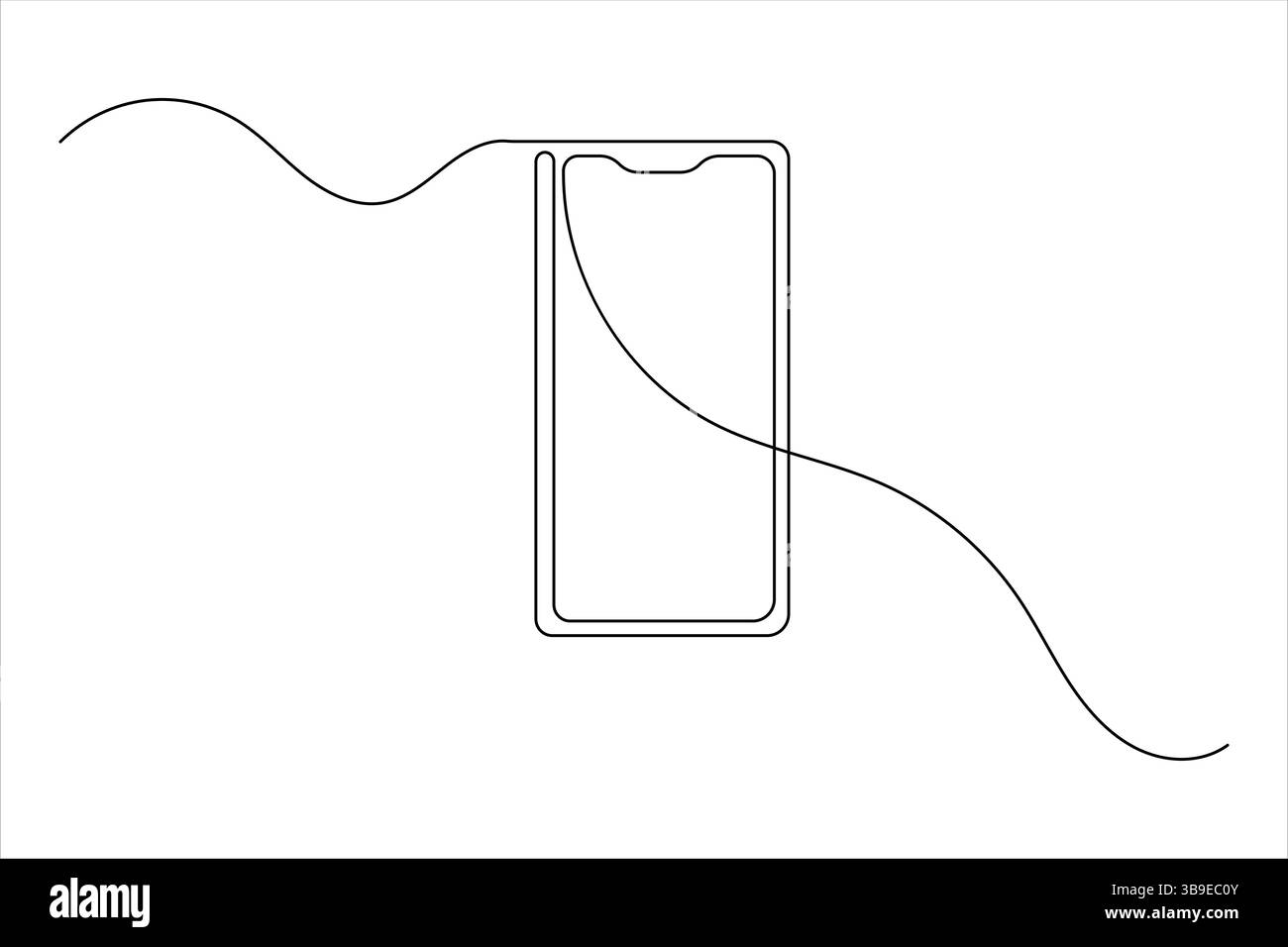 Smart phone icon continuous one line drawing with isolate simple ...