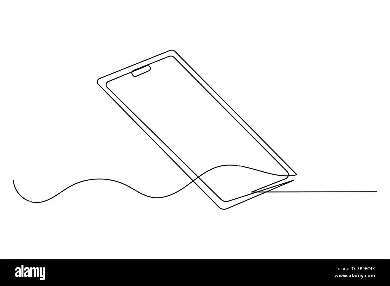 Smart phone icon continuous one line drawing with isolate simple ...