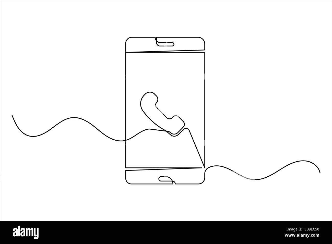 Smart phone icon continuous one line drawing with isolate simple ...