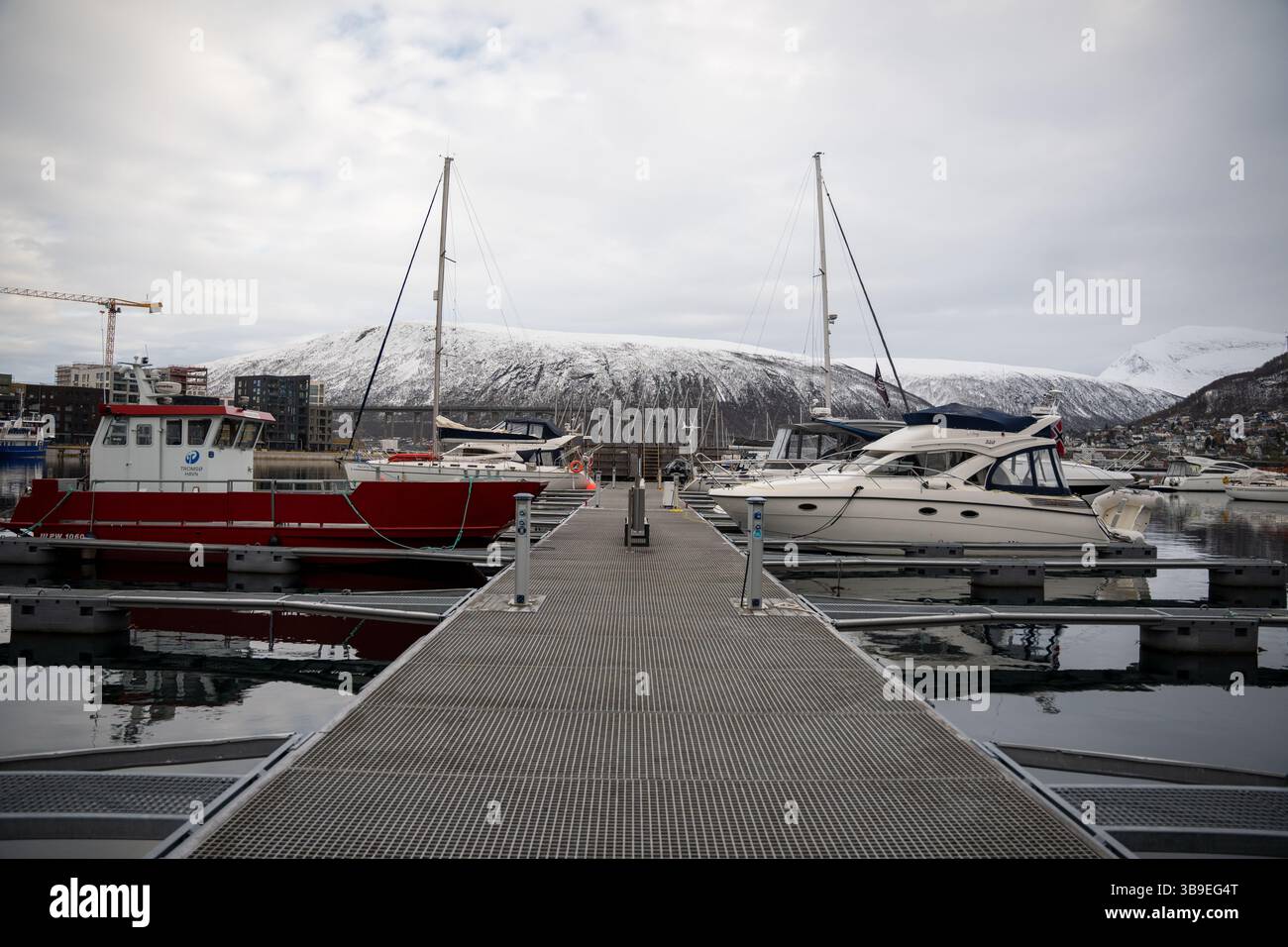 Tromso Harbor in the Arctic Circle of Norway Stock Photo