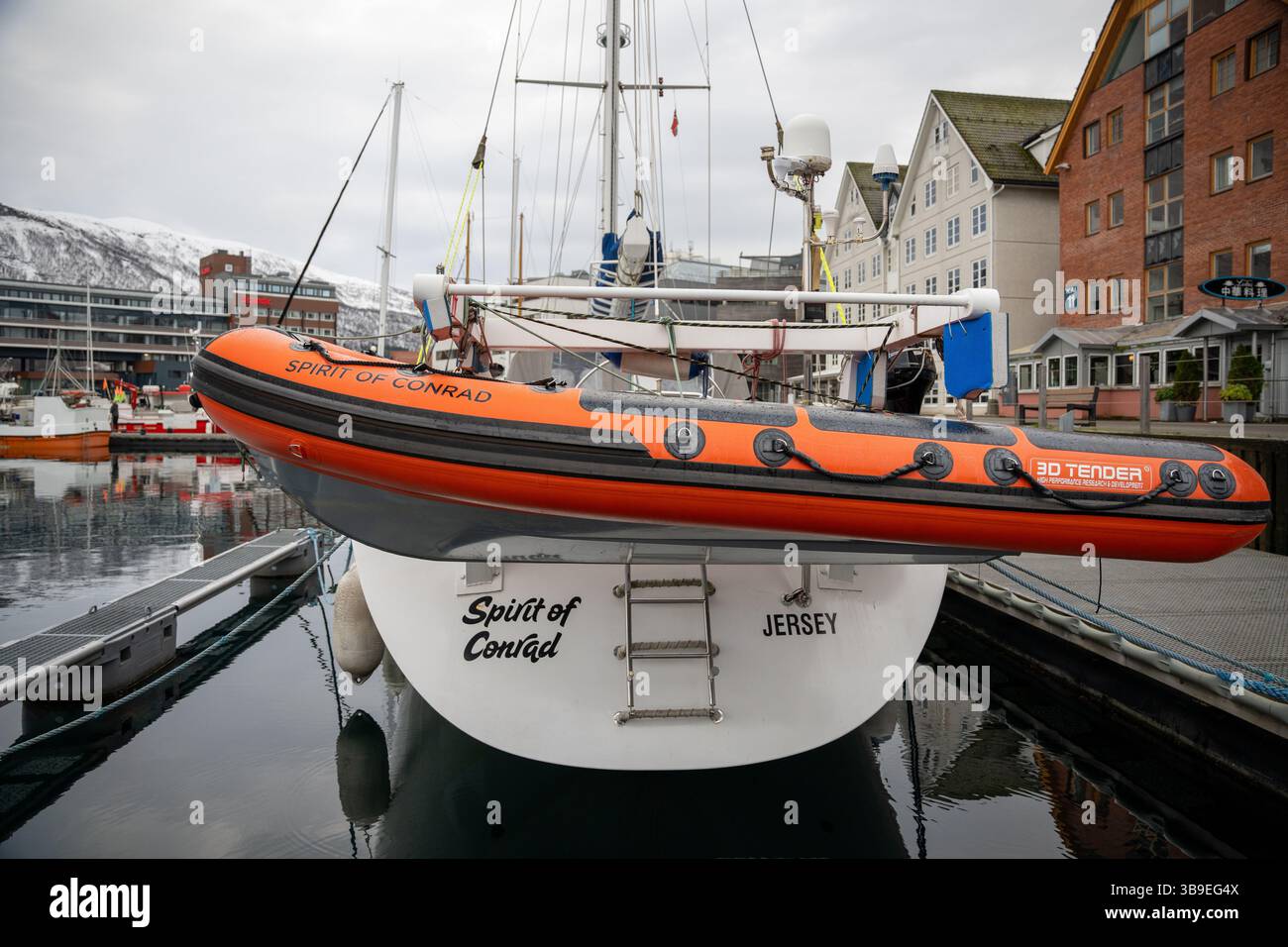 Tromso Harbor in the Arctic Circle of Norway Stock Photo