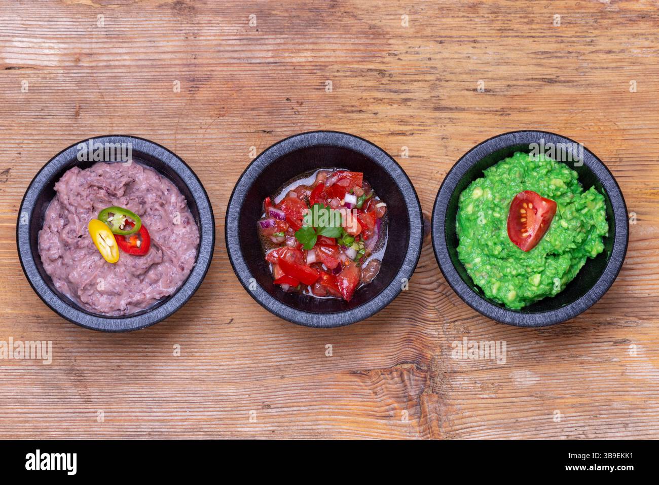 Mexican salsa on wood Stock Photo