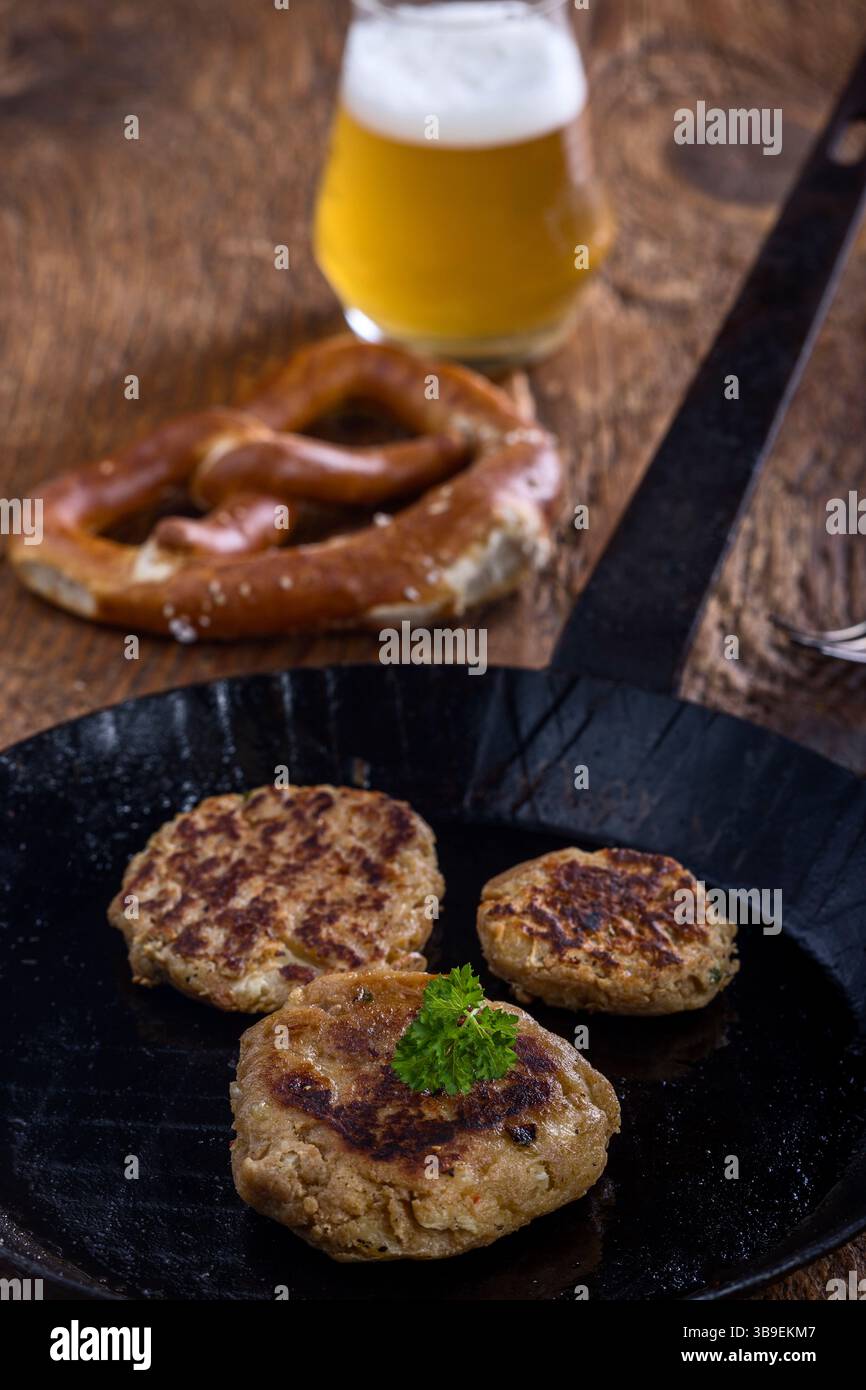 Austrian cheese dumplings in broth Stock Photo