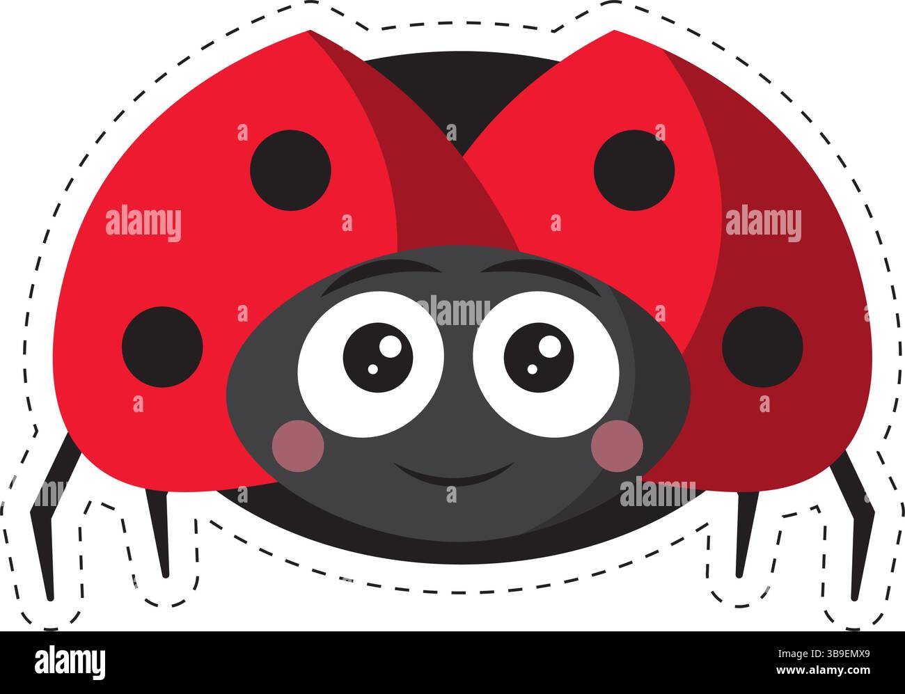 Adorable cartoon ladybug art. Vector illustration Stock Vector Image ...