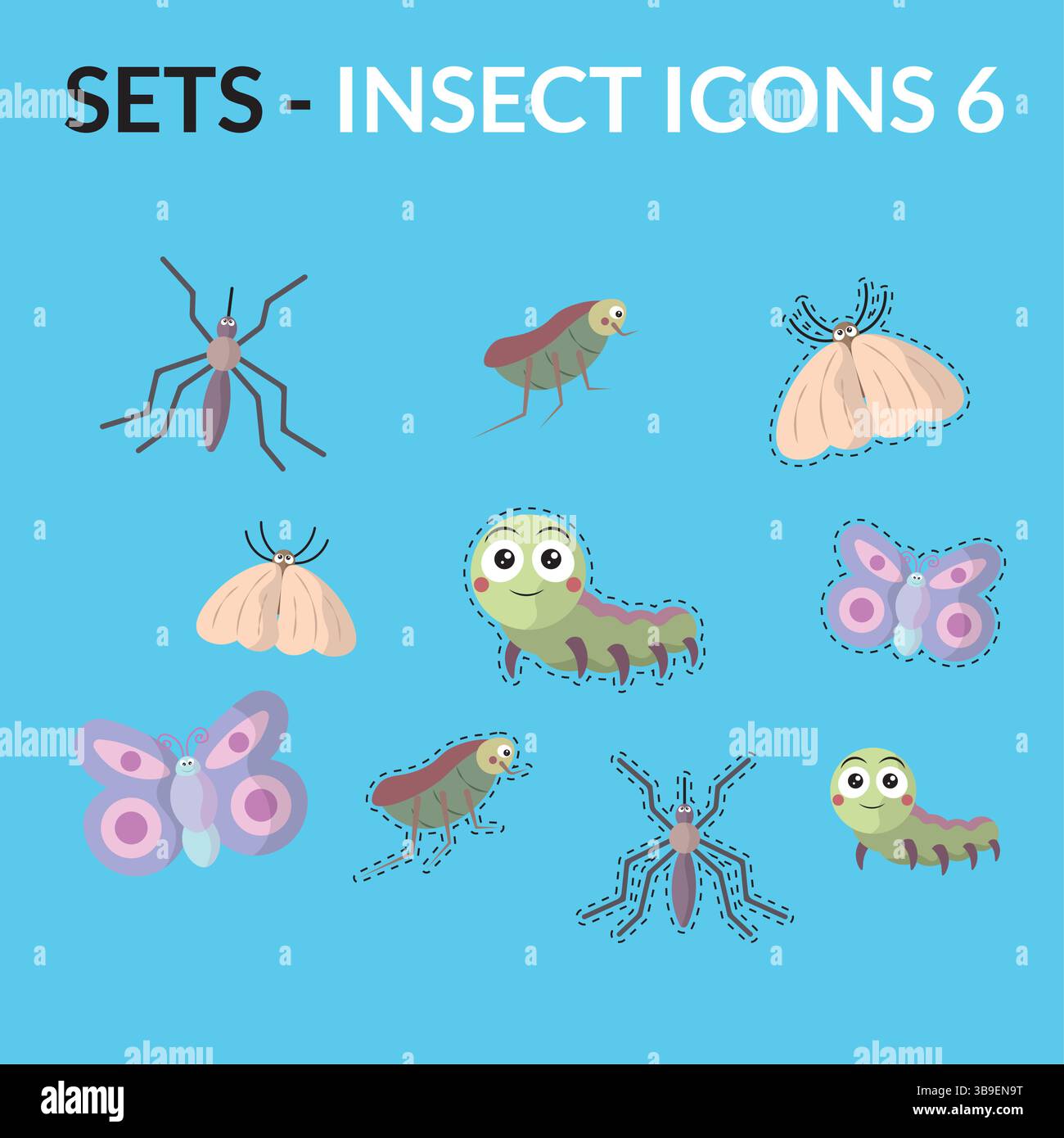 Insect cartoon icon pack. Vector illustration Stock Vector Image & Art ...