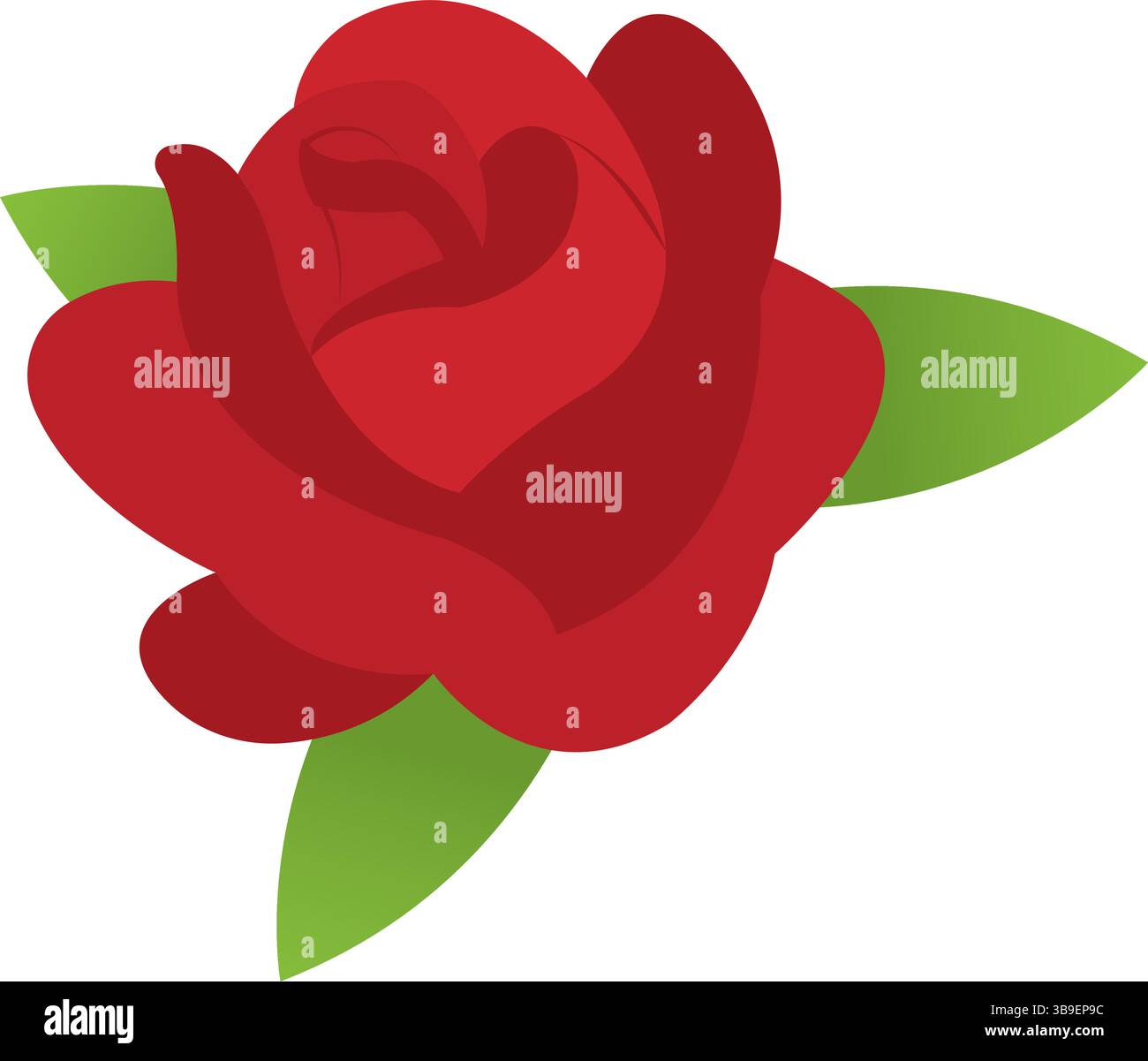 Red rose flower topview. Vector illustration Stock Vector Image & Art ...