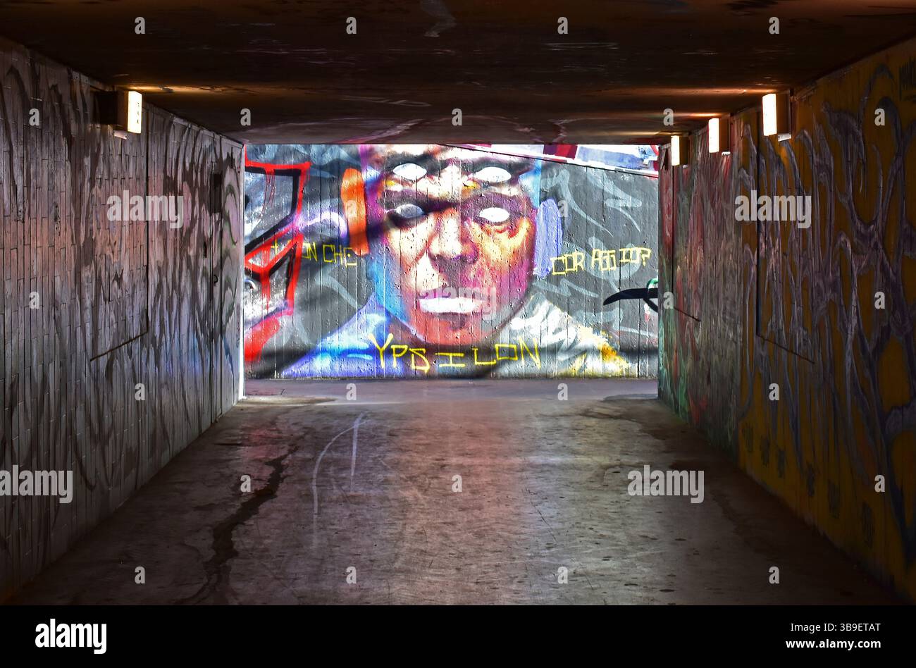 Graffiti in pedestrian tunnel hi-res stock photography and
