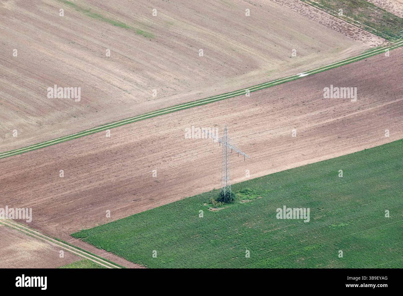 Fields from a bird's eye view Stock Photo