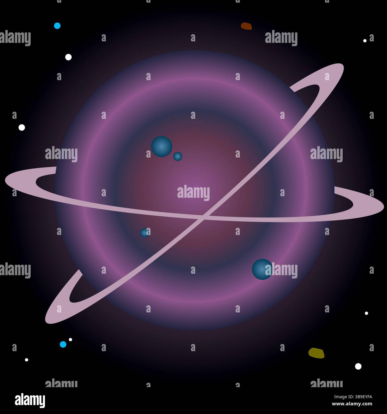 Neon purple ringed planet. Vector illustration Stock Vector Image & Art ...