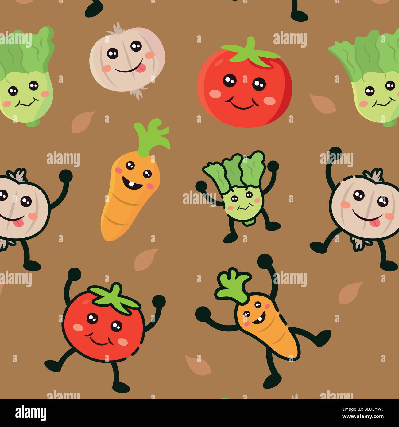 Funny vegetables cartoon mix. Vector illustration Stock Vector
