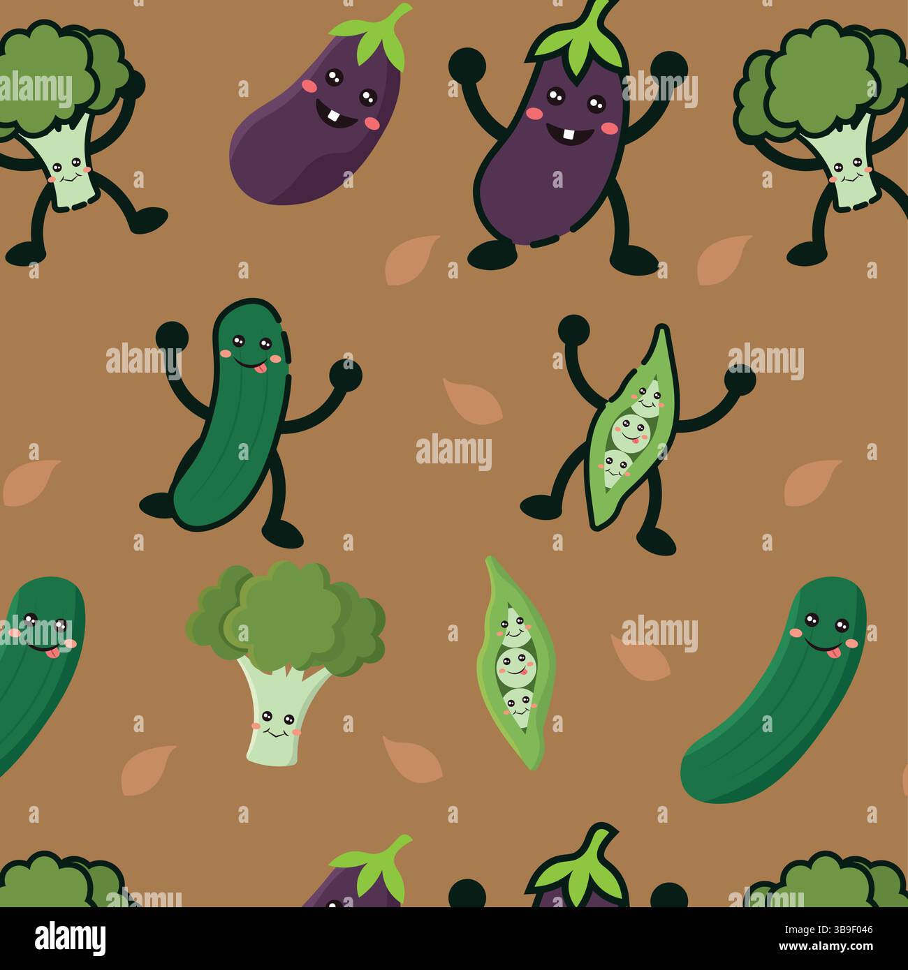 Funny vegetables cartoon mix. Vector illustration Stock Vector