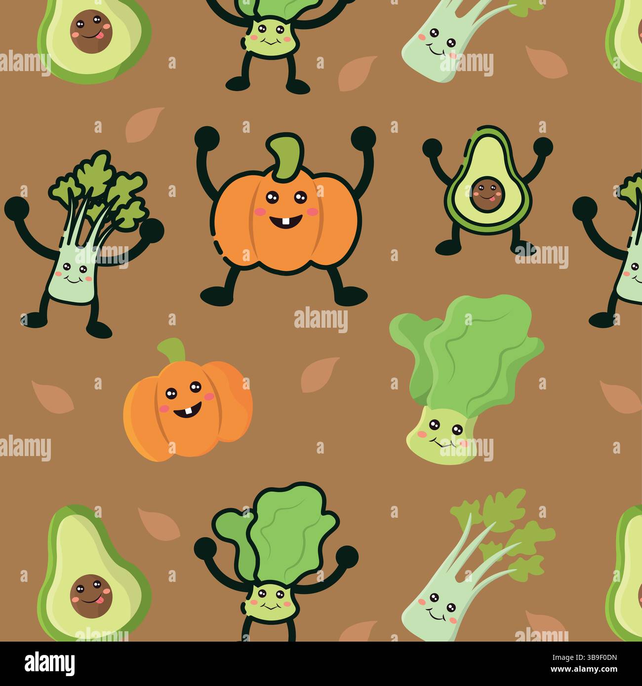 Funny vegetables cartoon mix. Vector illustration Stock Vector