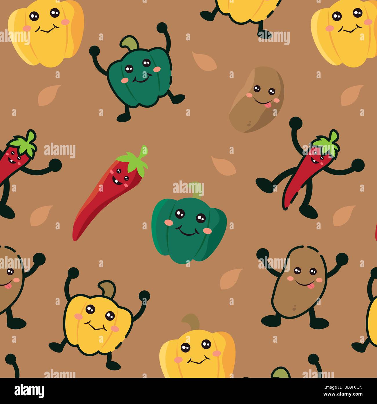 Funny vegetables cartoon mix. Vector illustration Stock Vector