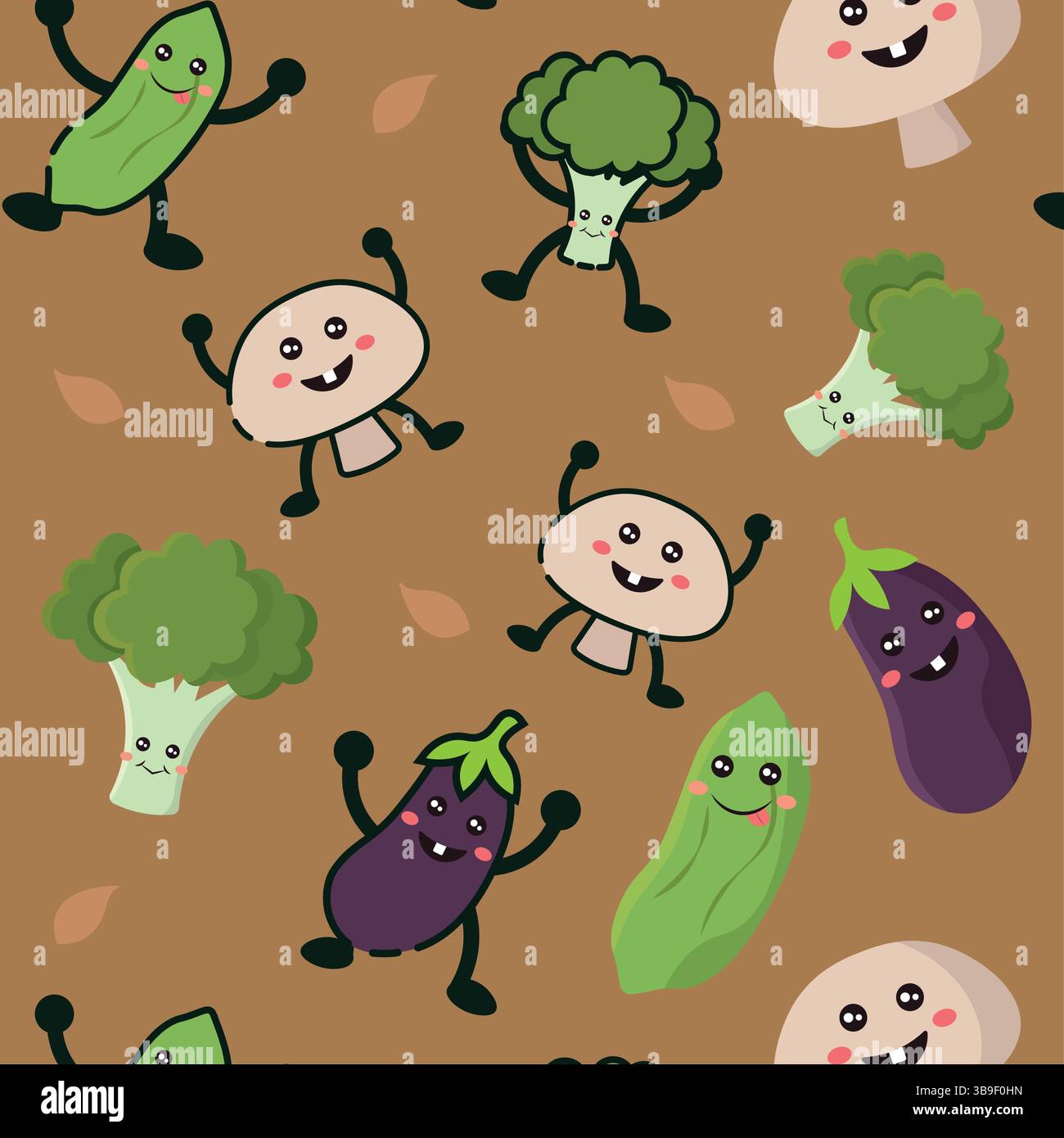 Funny vegetables cartoon mix. Vector illustration Stock Vector
