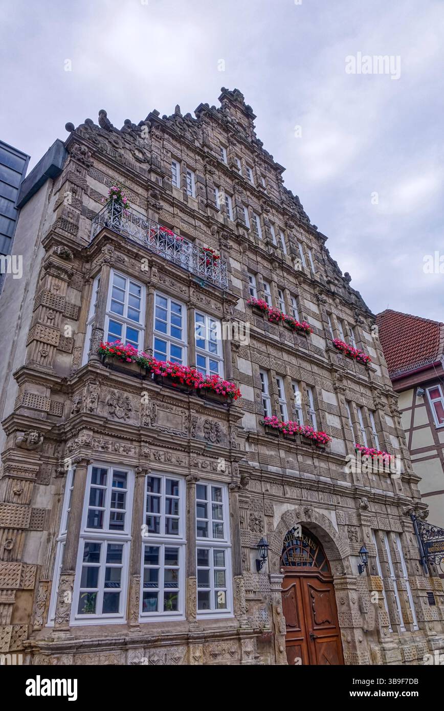Historic house of the Pied Piper in Hamelin Stock Photo - Alamy