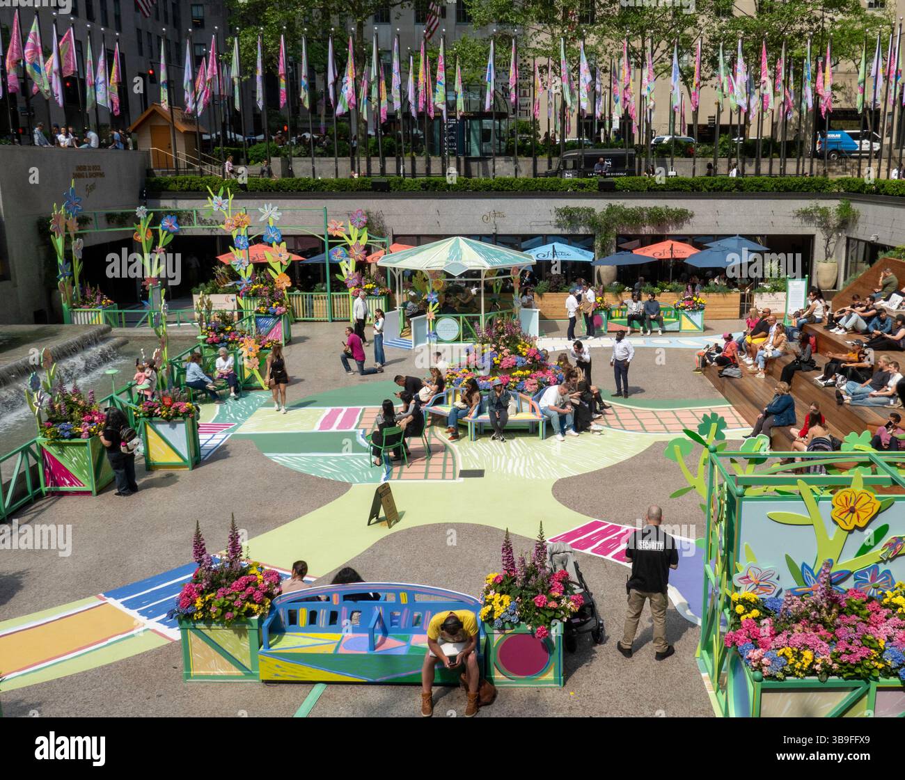 Spring is blooming at Rockefeller Center is a large scale French garden ...