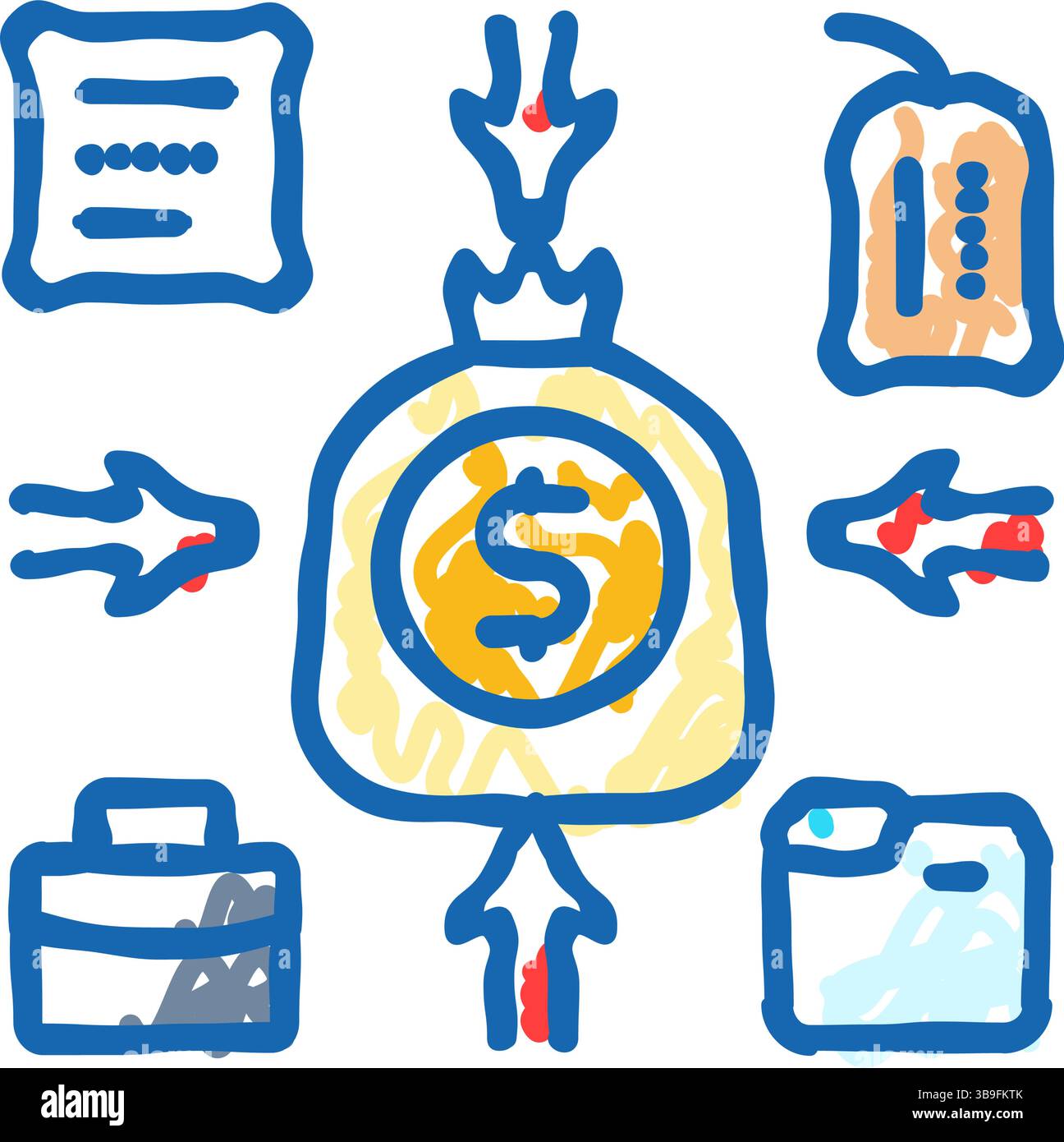 income sources budget planning icon doodle illustration Stock Vector ...