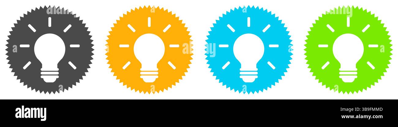Icons shows light bulb - symbol for innovation, idea or creativity ...