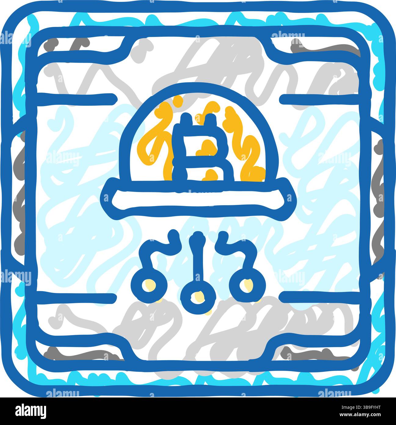 cpu cryptocurrency mining icon doodle illustration Stock Vector Image ...