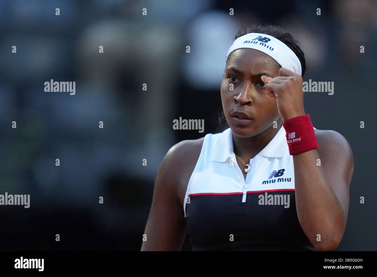 Coco Gauff Of The US Celebrates A Point From Canada S Victoria Mboko Coco Gauff Of The Us Celebrates A Point From Canadas Victoria Mboko During The Italian Open Tennis Tournament In Rome Friday May 9 2025 Alfredo Falconelapresse Via Ap 3B9G60H