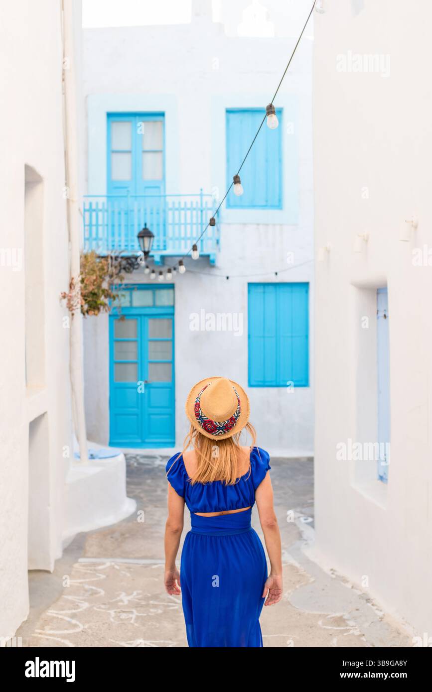 princess polly baby blue dress Free Photos - Fashionable Greek-style Dress In Blue And White main image 1