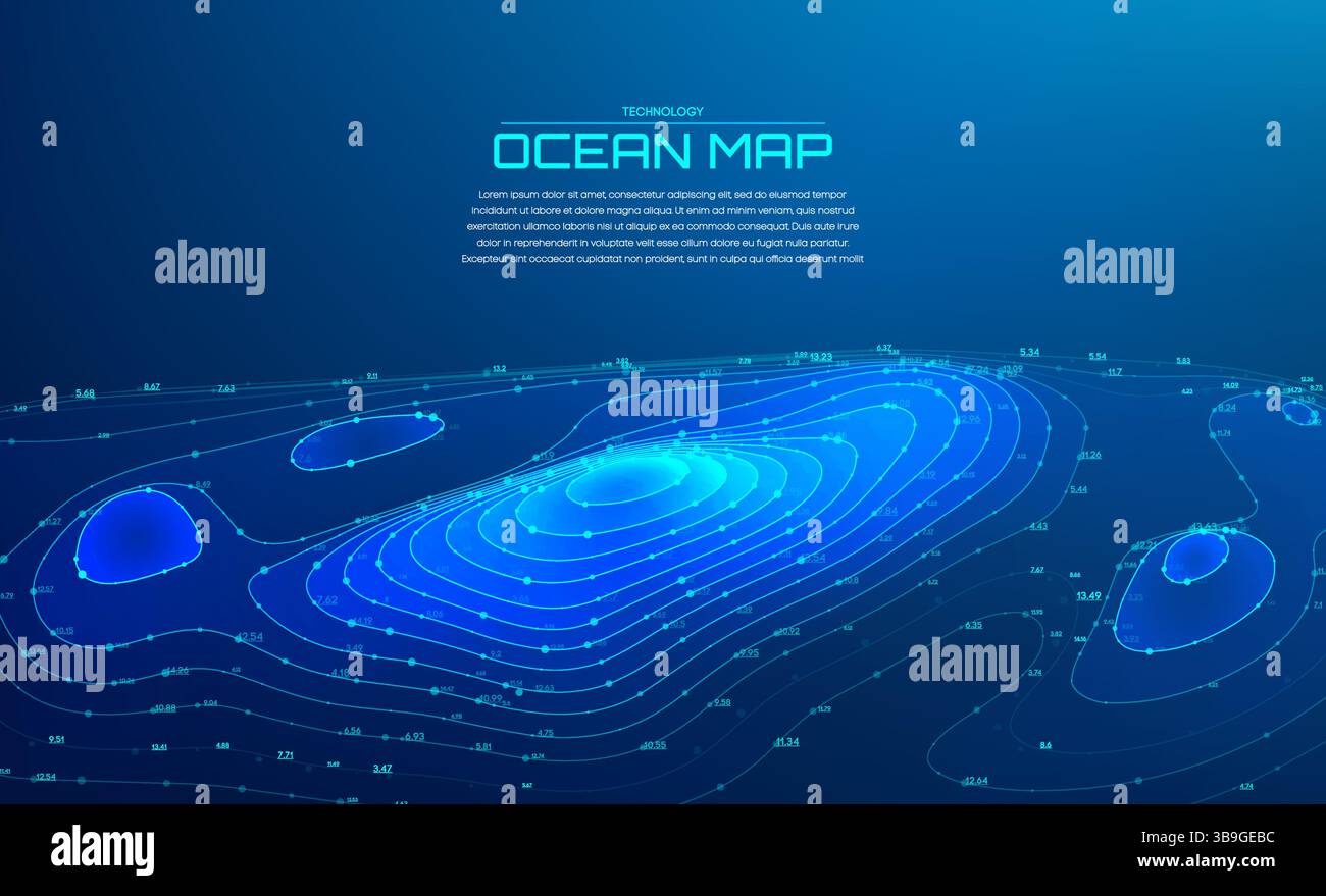 Map ocean sea chart line background pattern radar nautical sonar ...