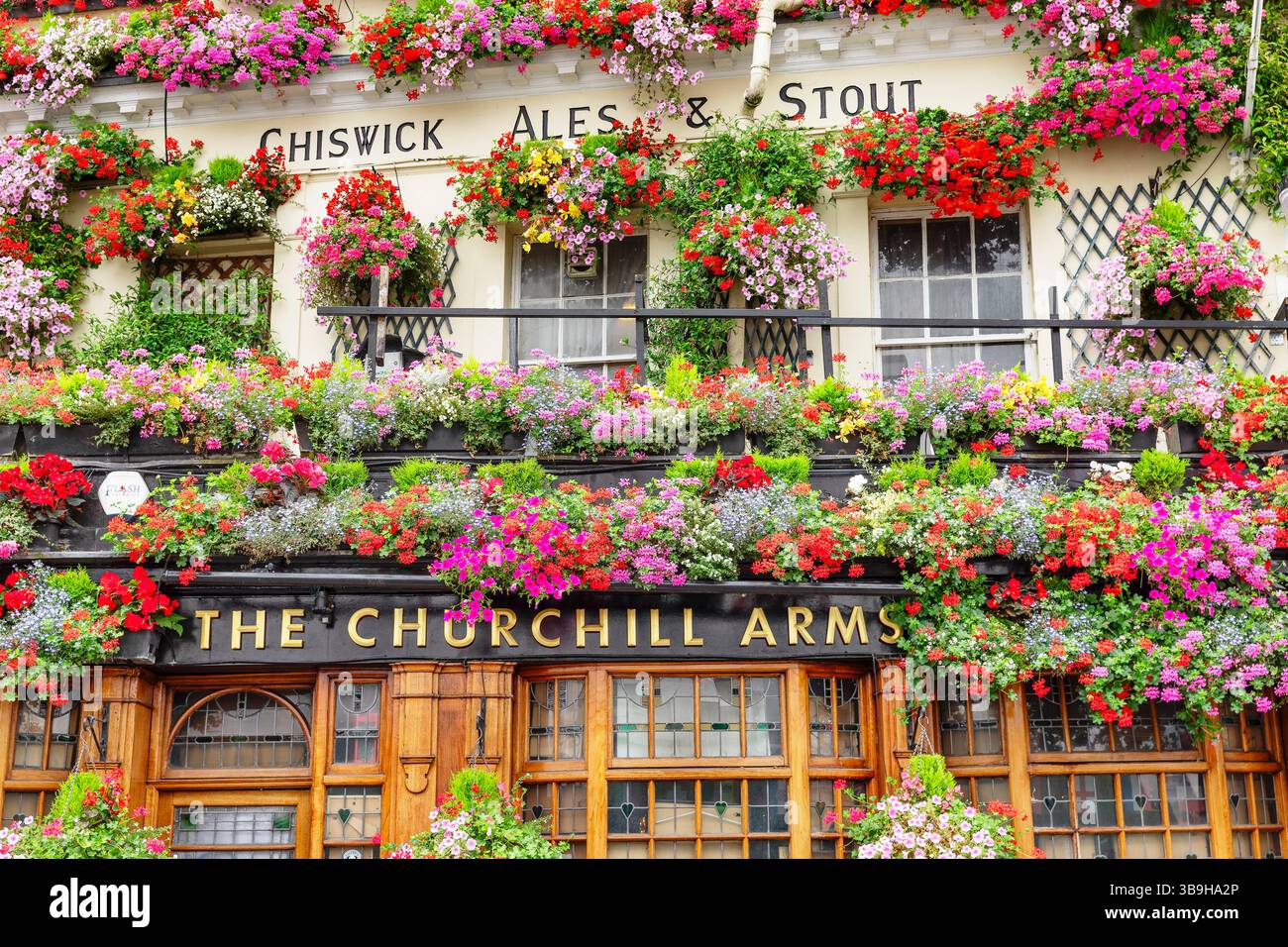 Churchill Arms Pub, Notting Hill, London, England, United Kingdom Stock Photo