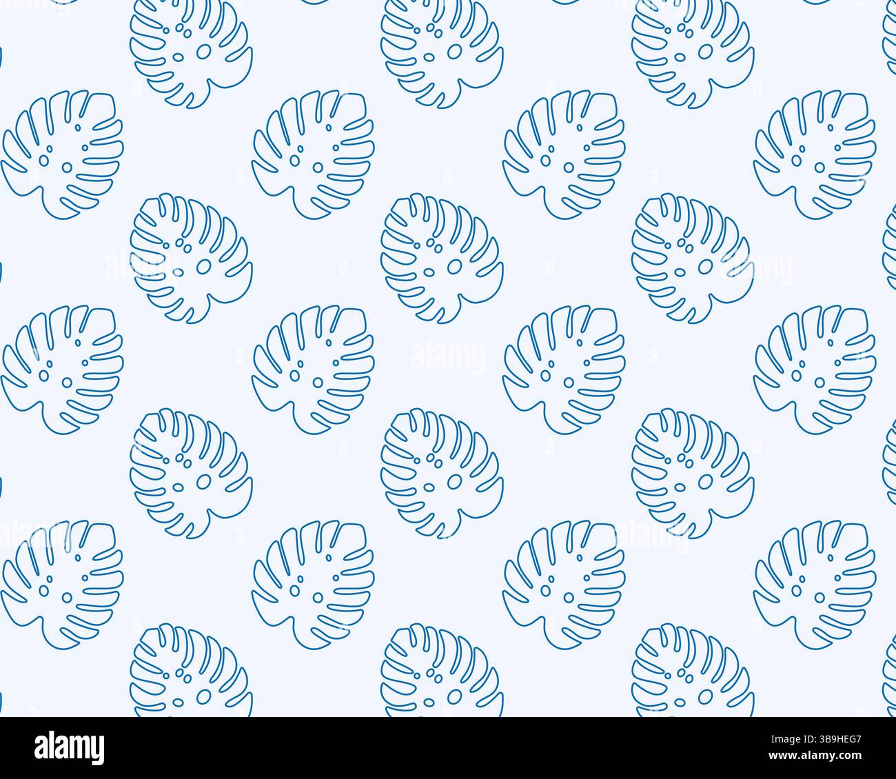 Monstera leaf pattern. Seamless vector illustration. Stock Vector