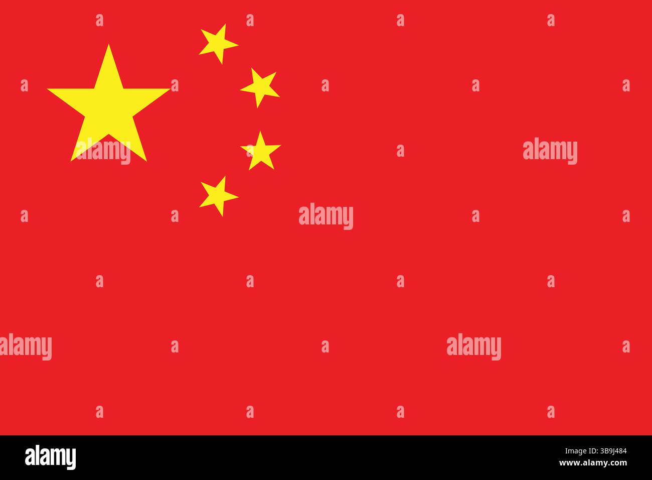 Flag of China. China flag official colors and proportion digital vector illustration. Stock Vector