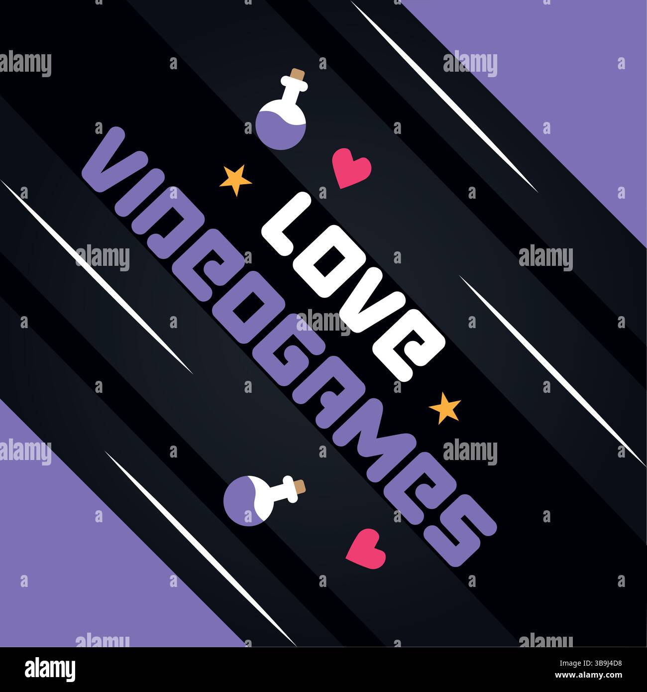 Love videogames layout. Vector illustration Stock Vector