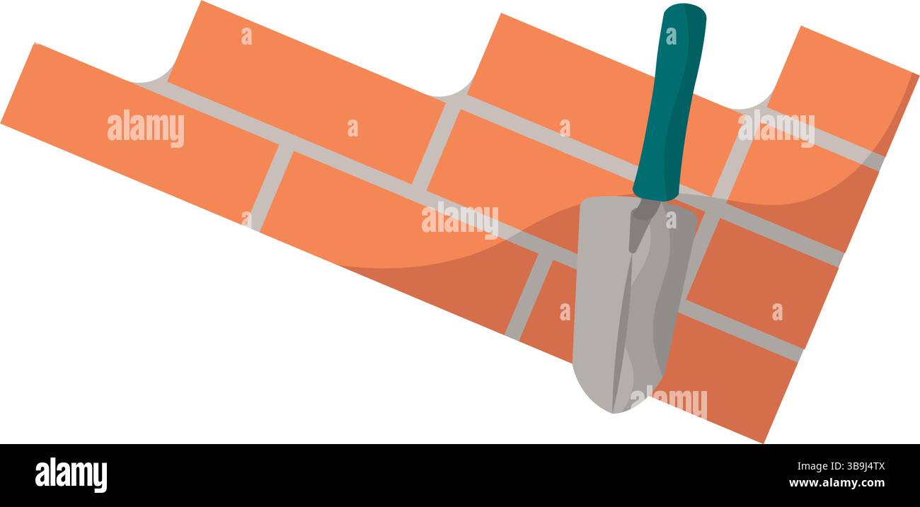 Brick wall with trowel tool. Vector illustration Stock Vector Image ...