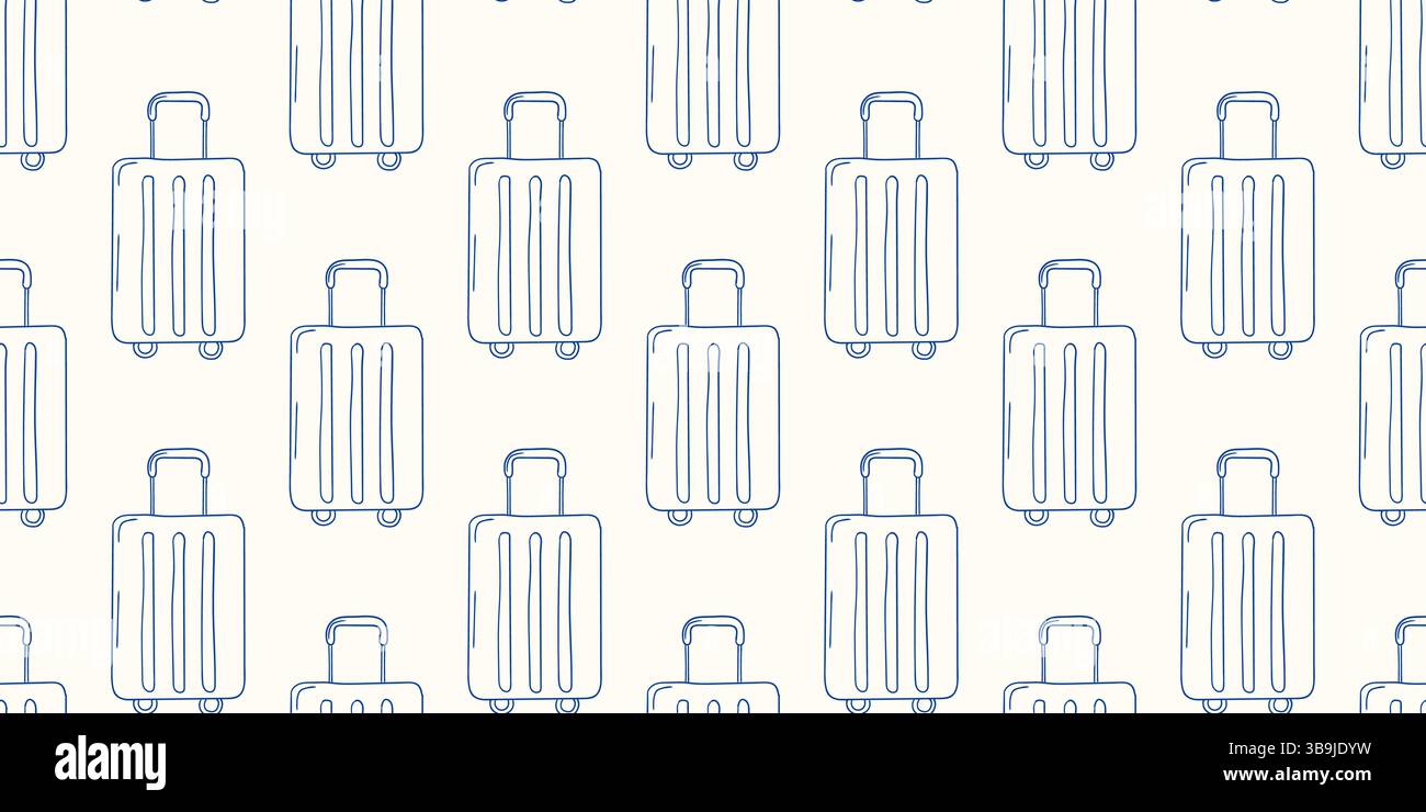 Repeating pattern of outlined luggage designs on a light background for ...