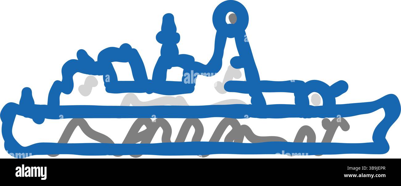 naval destroyer ship icon doodle illustration Stock Vector Image & Art ...