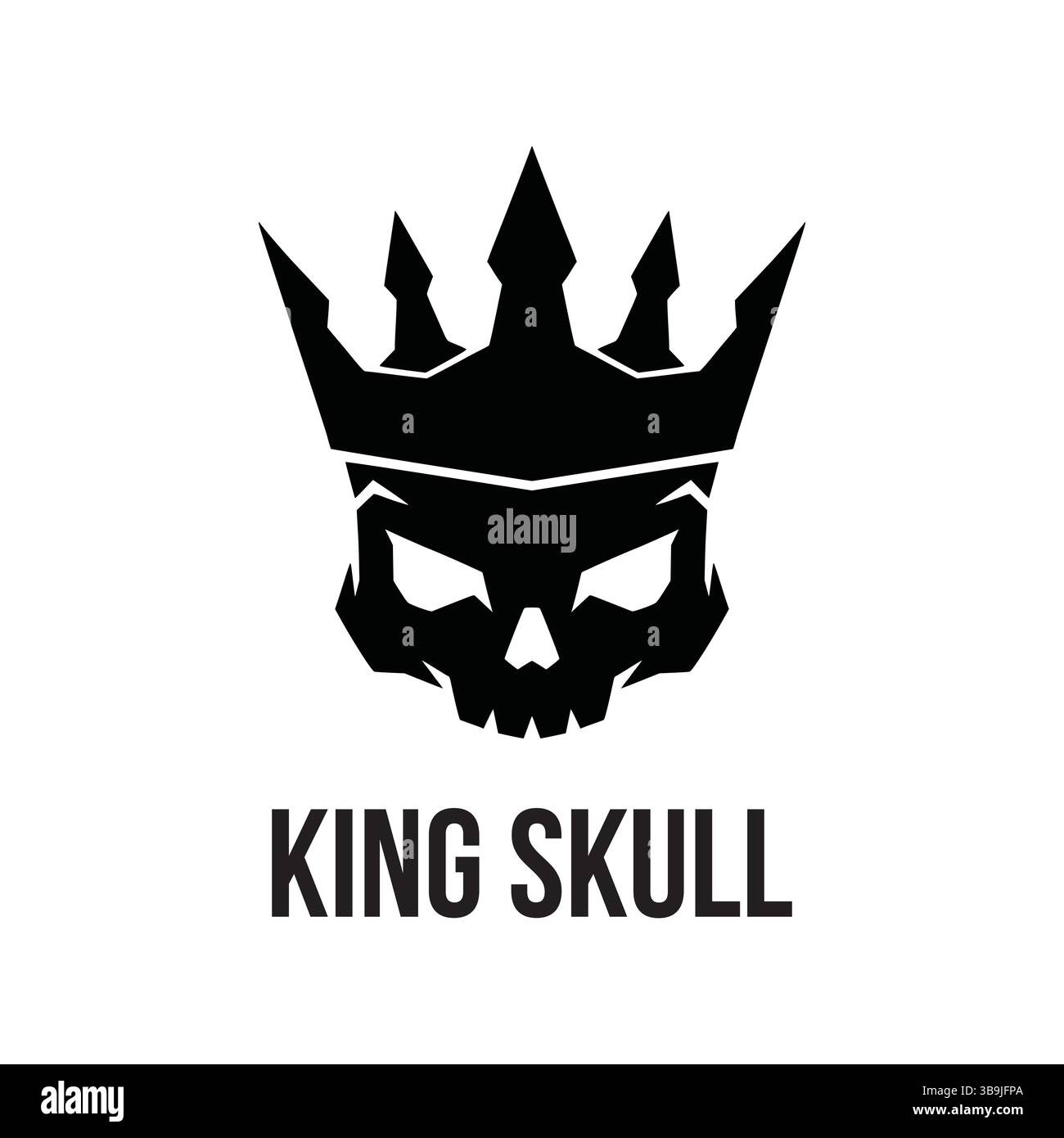 Skull with crown logo design concept. Vintage king skull sign ...