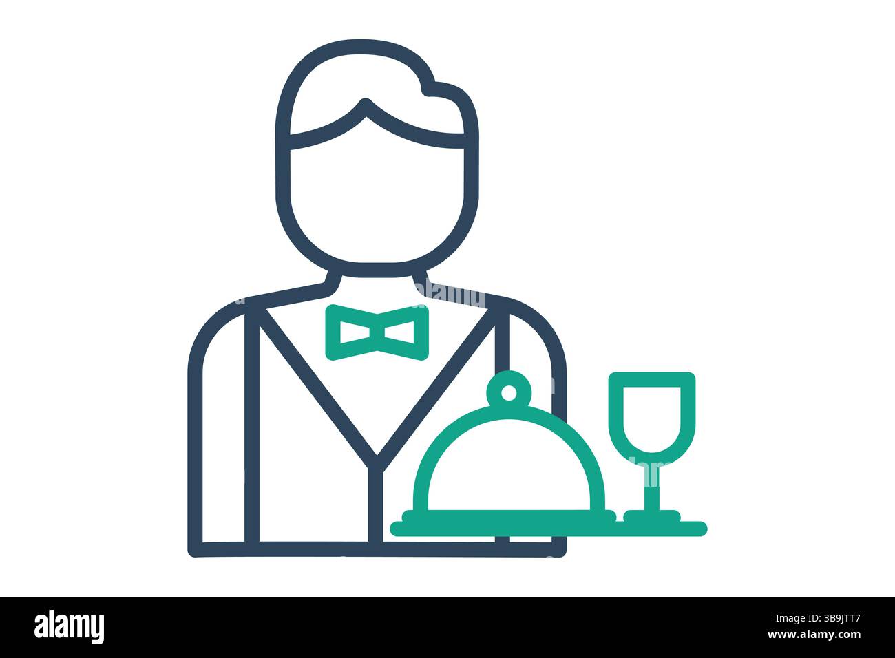 Waiter icon. line icon style. catering elements vector illustration Stock Vector