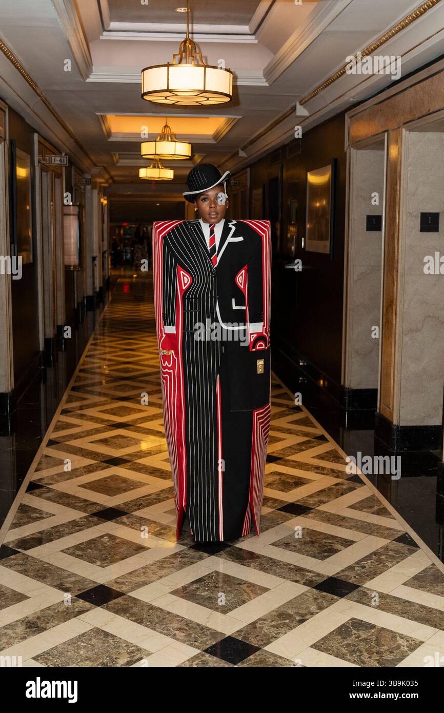 New York - May 5, 2025: Janelle Monae wearing dress by Thom Browne ...
