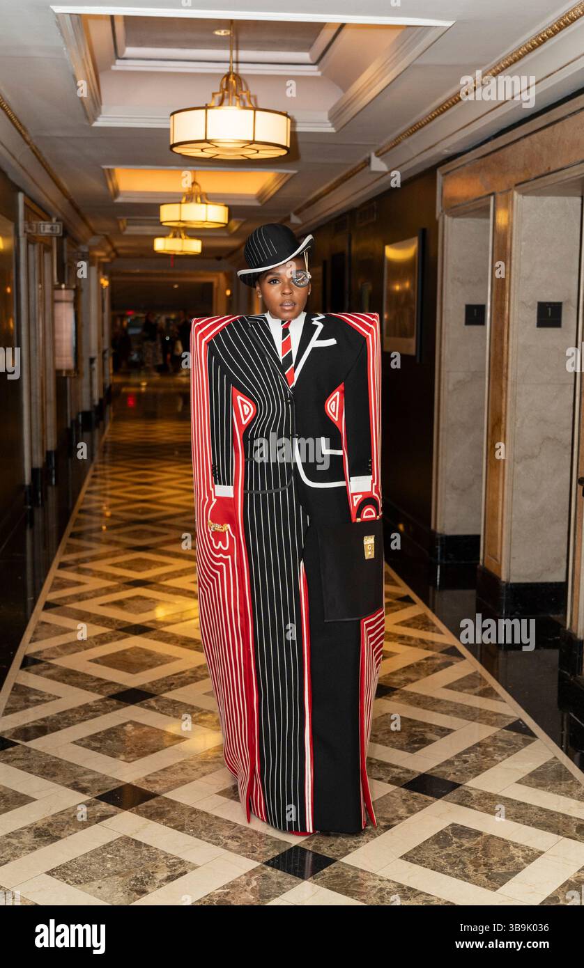 New York - May 5, 2025: Janelle Monae wearing dress by Thom Browne ...