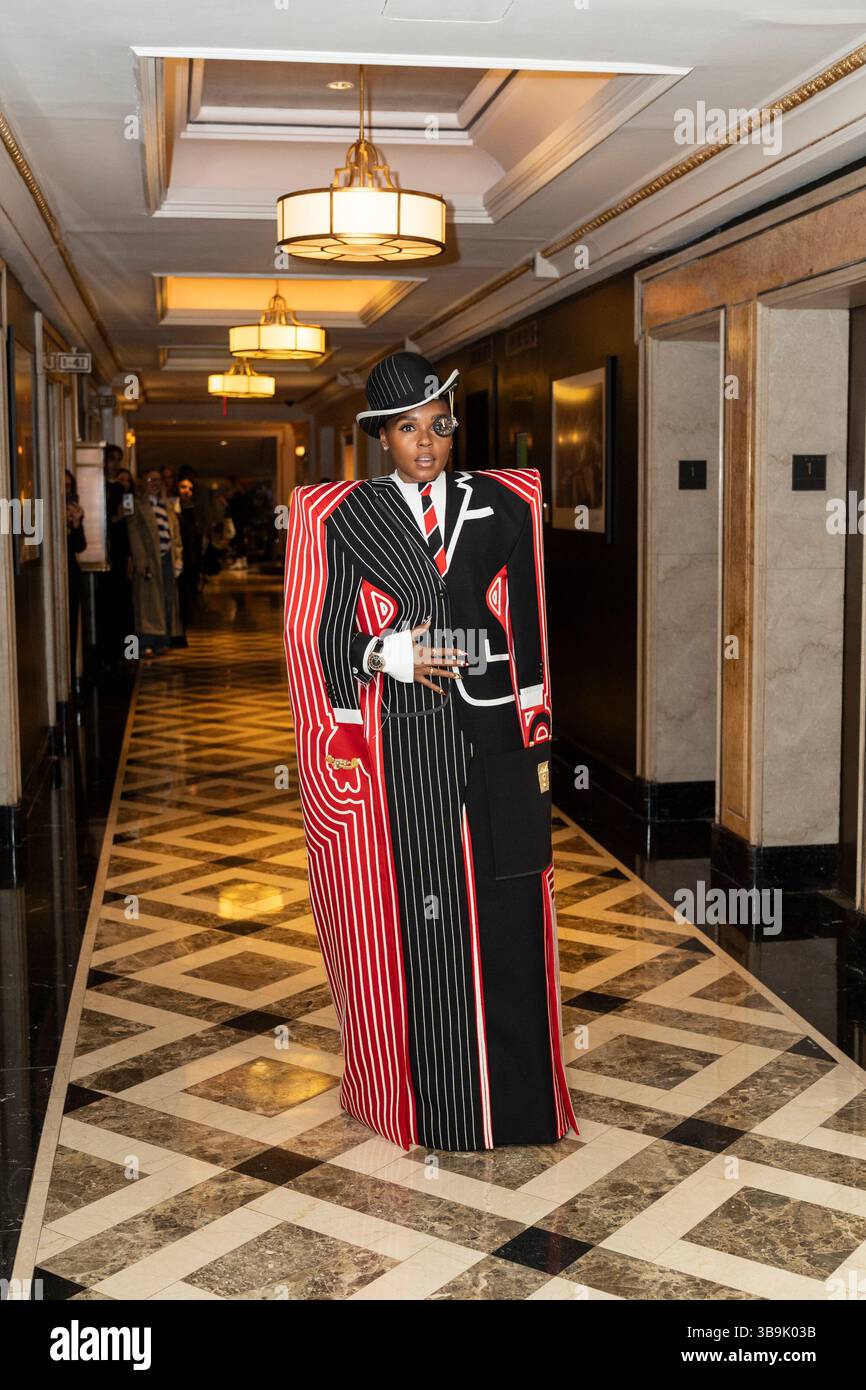 New York - May 5, 2025: Janelle Monae wearing dress by Thom Browne ...