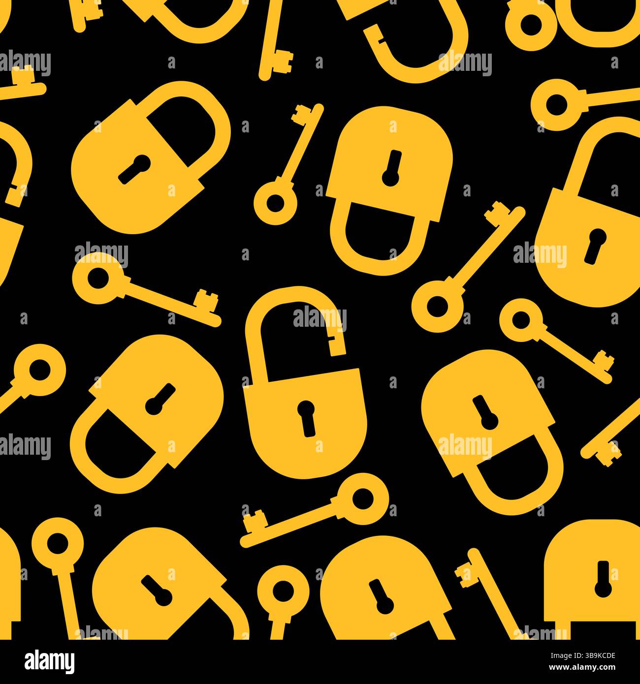 Seamless pattern background lock, padlock, key Stock Vector