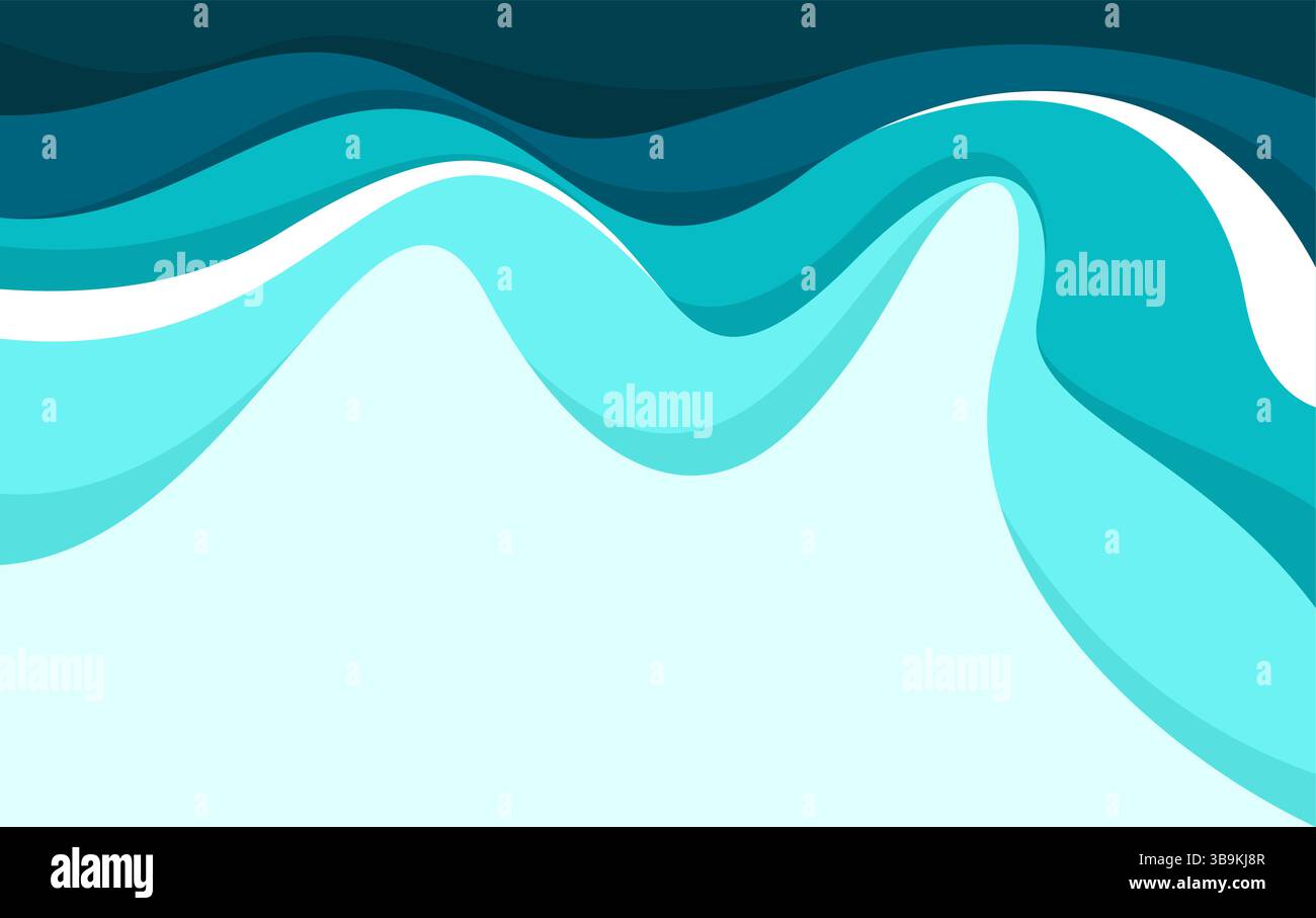 Beautiful creative blue wave background. papercut wave vector Stock Vector