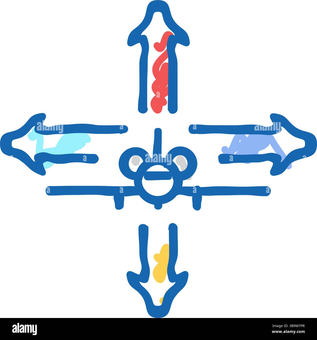 flight control aeronautical engineer icon doodle illustration Stock ...