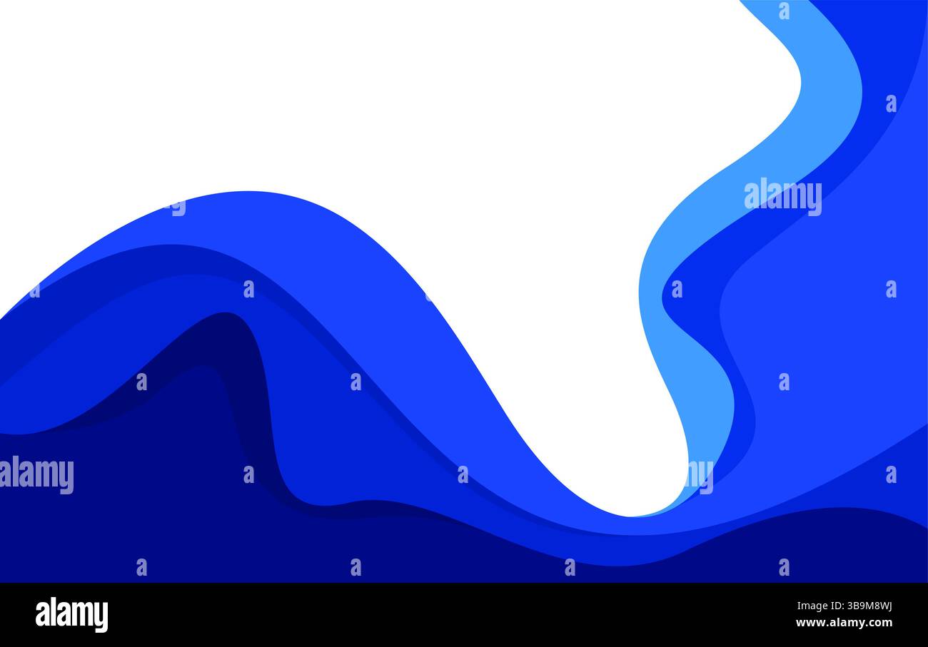 Papercut Waves Abstract Background Vector Stock Vector