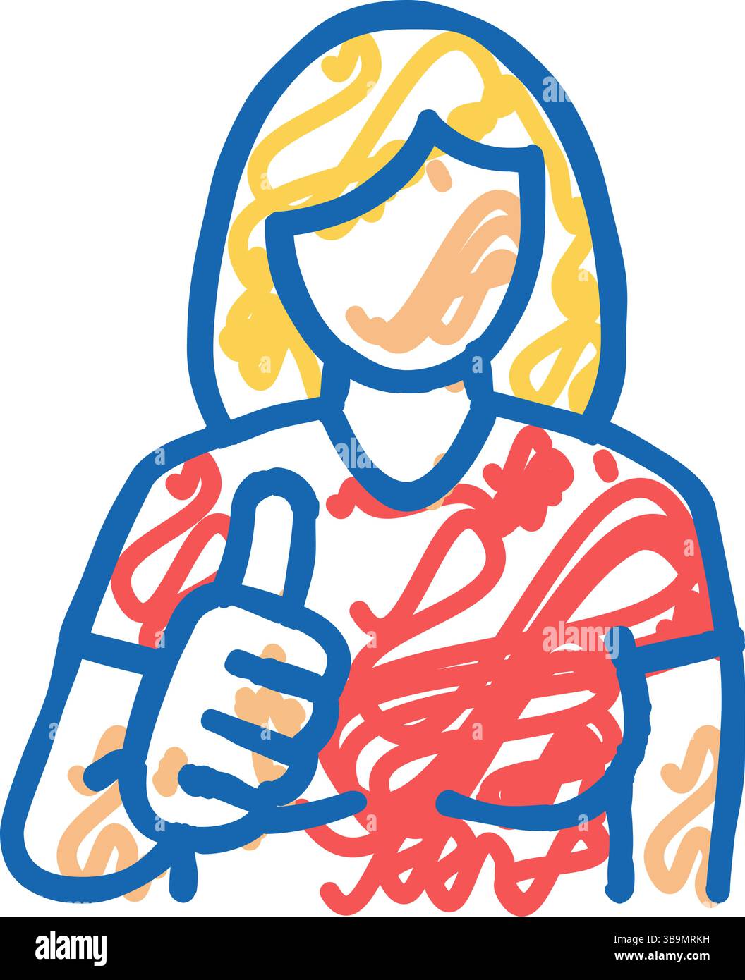 woman showing class icon doodle illustration Stock Vector Image & Art ...