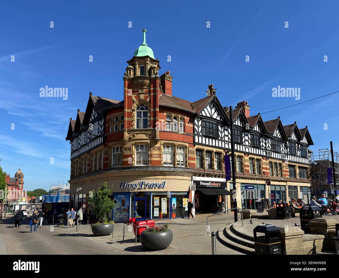 Shopping at Market Place in Wigan town centre - Smartphone Captured Stock Image