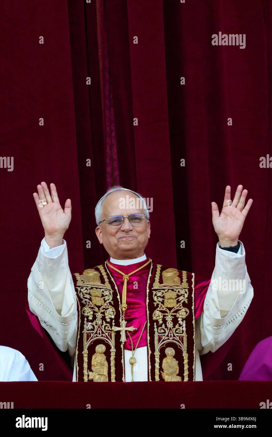 Newly elected Pope Leo XIV appears at the balcony of St. Peter's ...