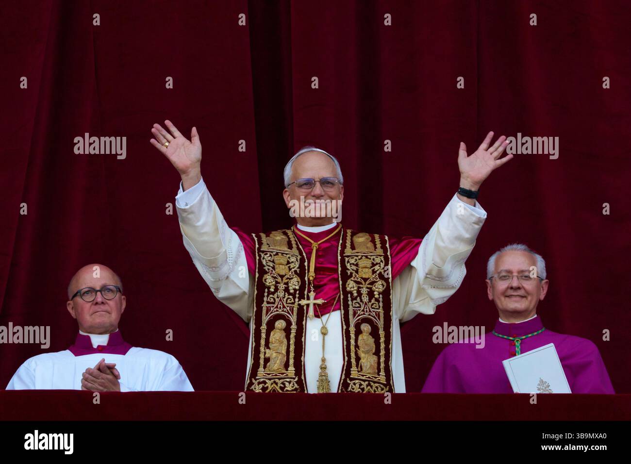 Newly elected Pope Leo XIV appears at the balcony of St. Peter's ...