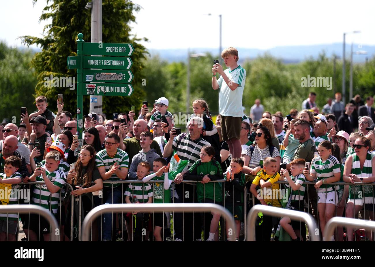 Celtic fans ahead of the William Hill Premiership match at Celtic Park ...