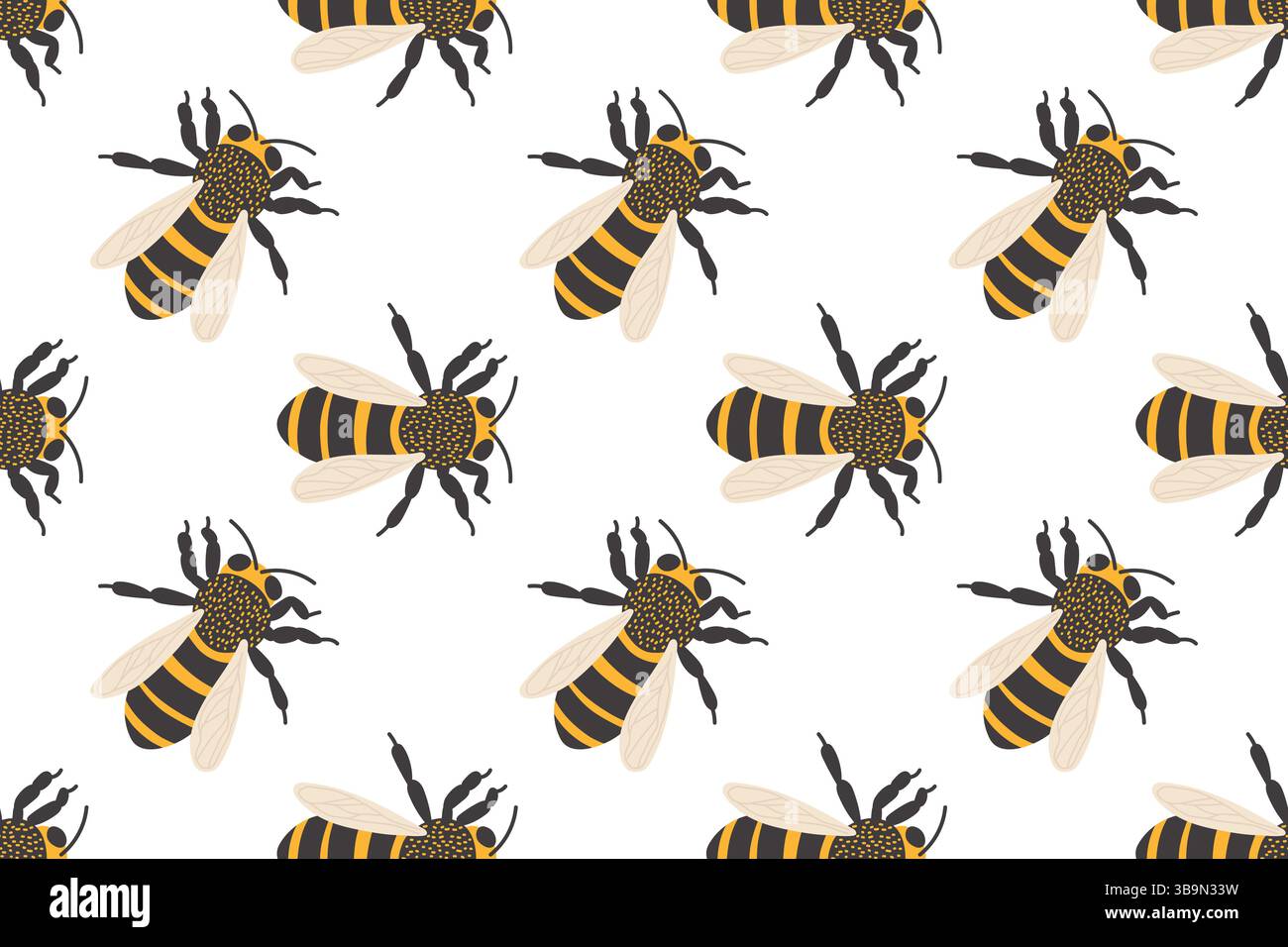 Colorful patterns of bees on a white background creating a striking ...