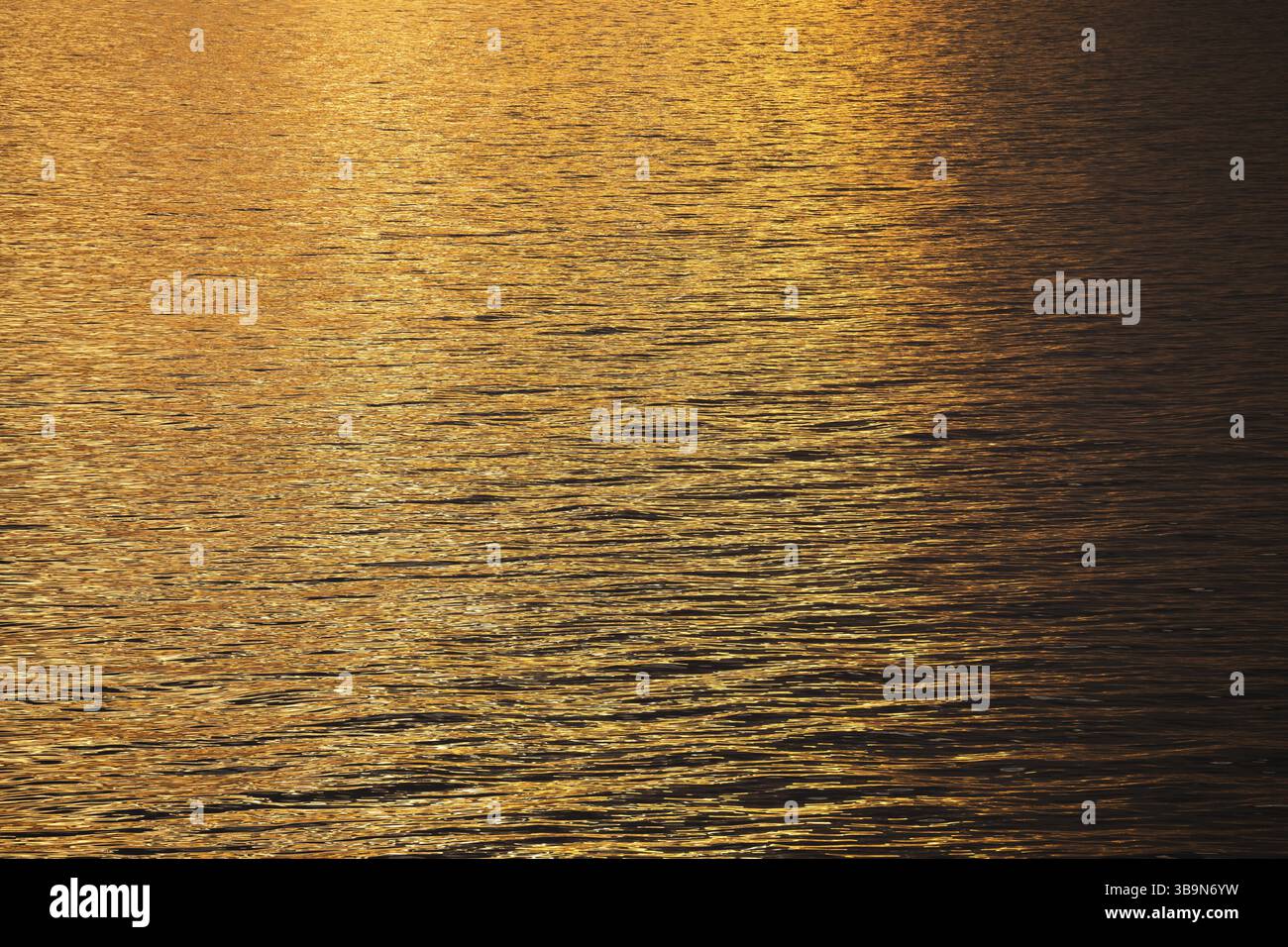 Sun rays are reflected on the sea surface, small waves, Baltic Sea Stock Photo